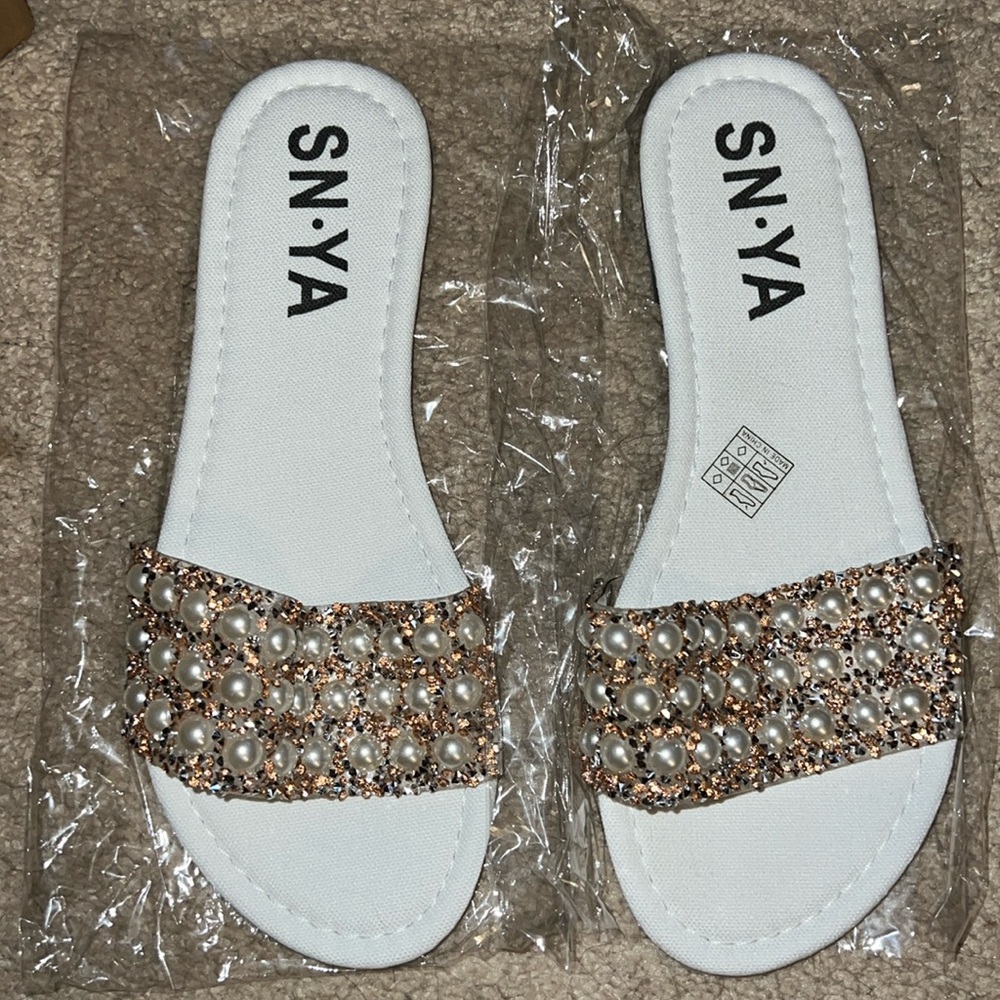 White sandals
